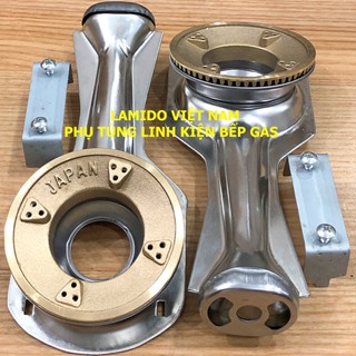 COMBO 2 Điếu inox bếp gas + Họng Đầu Đốt chia lửa Sen đồng 78 JAPAN - ( Kèm Bass gắn + Vít)-[ PHỤ KIỆN BẾP GA ]