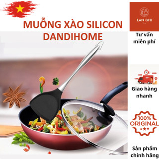 Muỗng xào muỗng silicon cao cấp DandiHome Inox 304 - chịu được nhiệt độ cao, an toàn với chảo chống dính