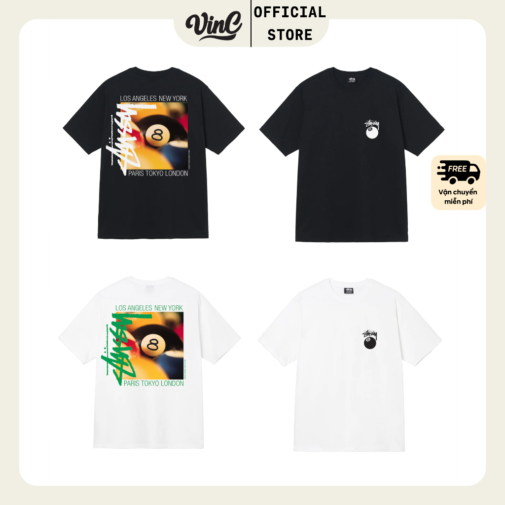 Áo thun Stussy Billiards unisex - CÓ SẴN