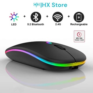  Chuột Không Dây Hai Chế Độ Bluetooth Máy Tính Có Thể Sạc Lại Click Không Gây Tiếng Ồn Kết Nối Tín Hiệu Trong Phạm Vi 10m 