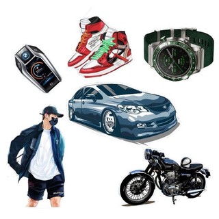 Set giấy chàng trai xe máy