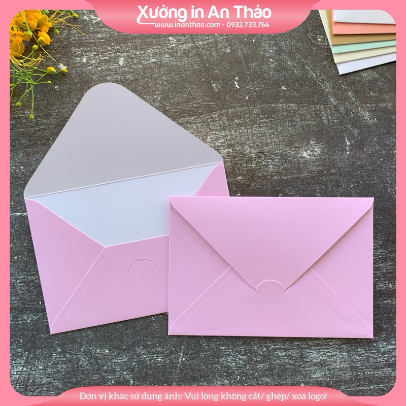 Phôi Bao Thư Trơn in thiệp 12*17.5 - Hồng Tím - Khuôn N1 - Giao từ 50 cái (Chưa Gấp Dán)
