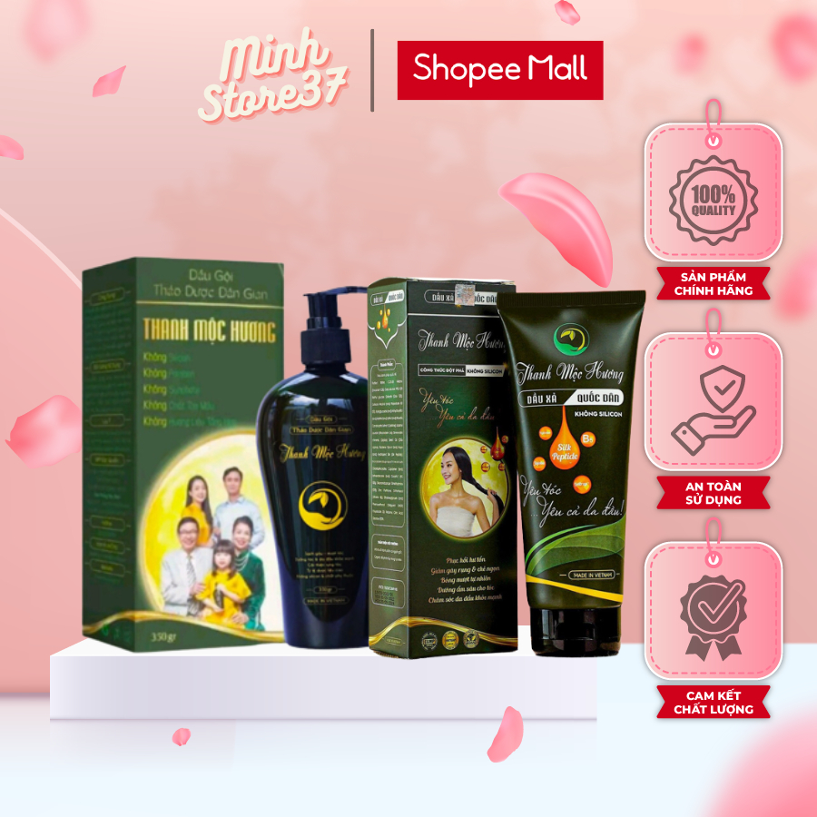 Combo Gội Xả Thanh Mộc Hương Ngăn Rụng Tóc Kích Thích Mọc Tóc Phục Hồi Tóc Hư Tổn Chính Hãng
