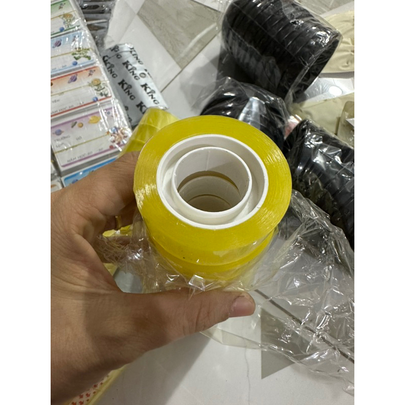 10 Cuộn băng dính nhỏ, băng dính văn phòng dày đẹp