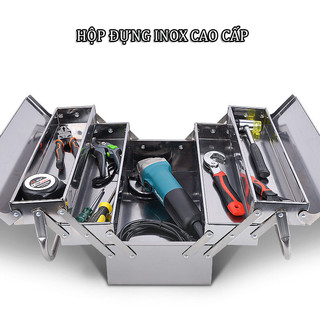LOẠI TO Hộp dụng cụ inox, thùng đồ nghề inox cao cấp 3 tầng 5 ngăn