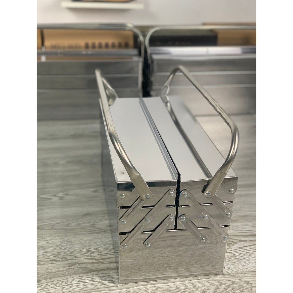 LOẠI TO Hộp dụng cụ inox, thùng đồ nghề inox cao cấp 3 tầng 5 ngăn