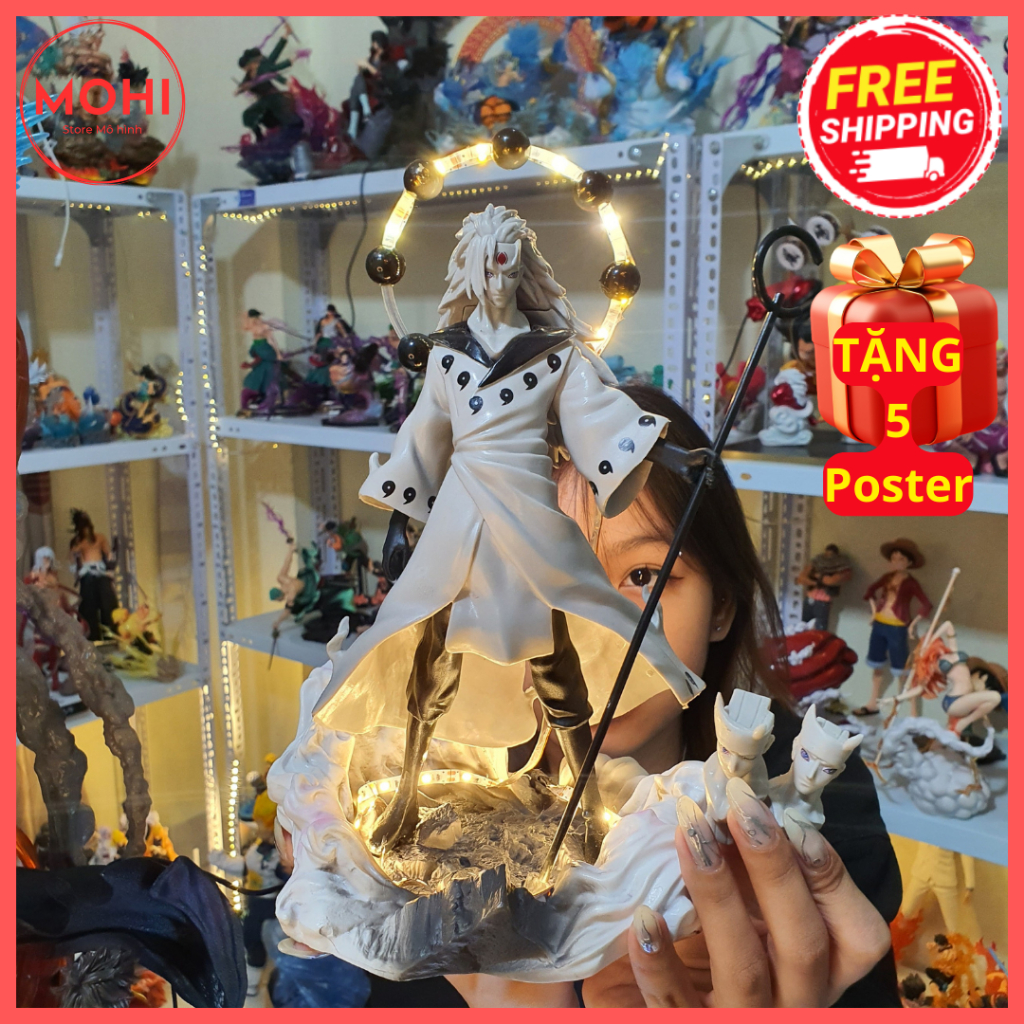 Mô hình Uchiha Madara có 3 đầu thay đổi 27 cm- Naruto