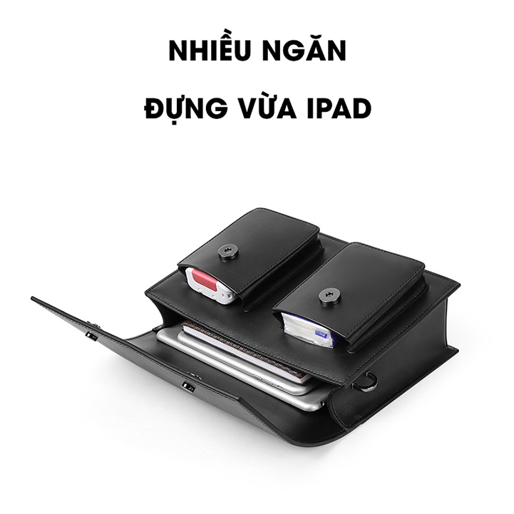 Túi đeo chéo nam ANO da thật thiết kế 2 túi hộp TC048