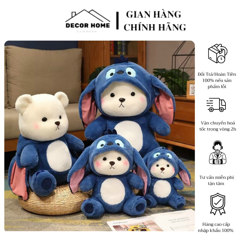 Gấu Bông Lena Cosplay Stich & Cosplay Gấu Dâu Nhập Khẩu Cao Cấp - DECOR HOME BEDDING