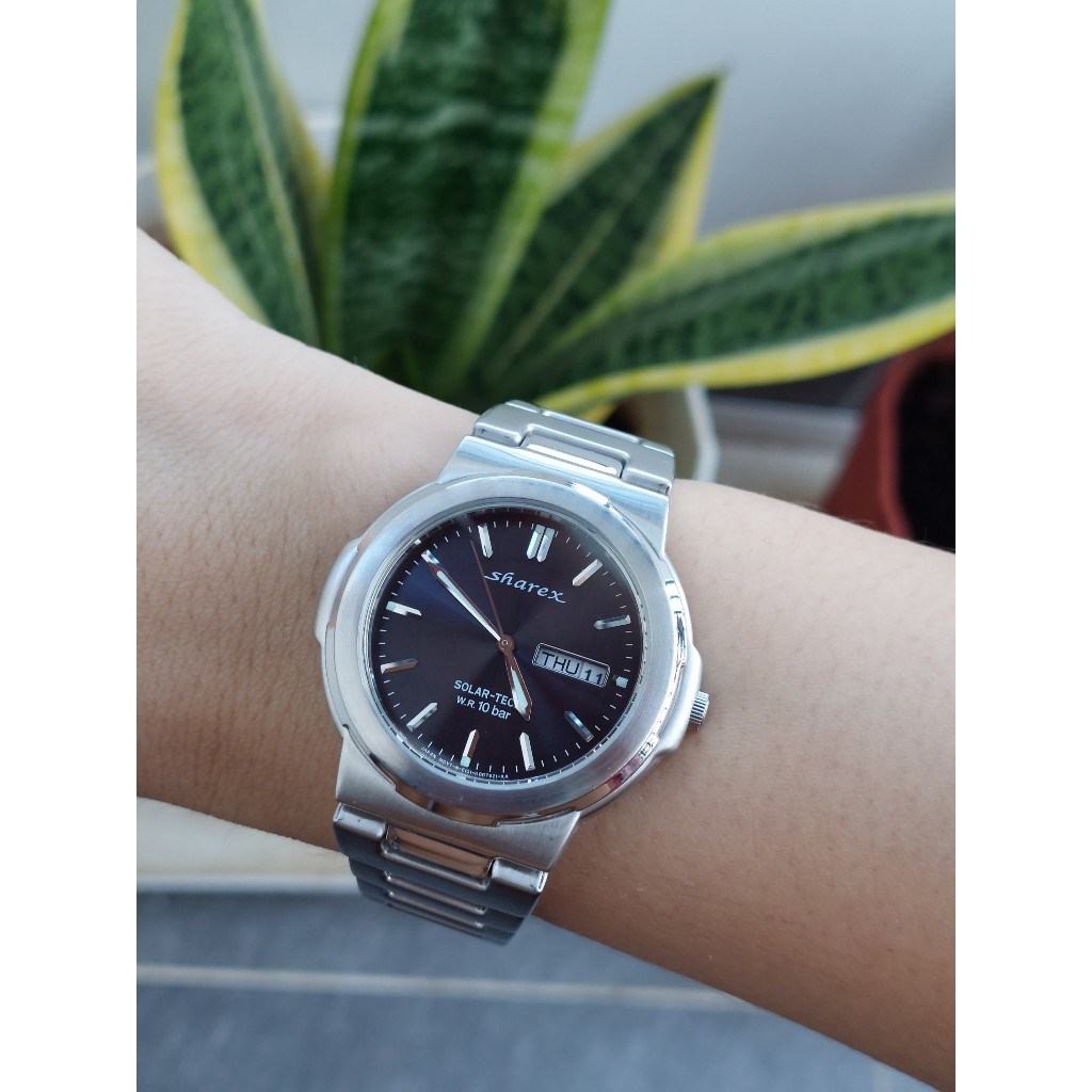 Đồng hồ nam Sharex mặt đen chạy pin hàng Si