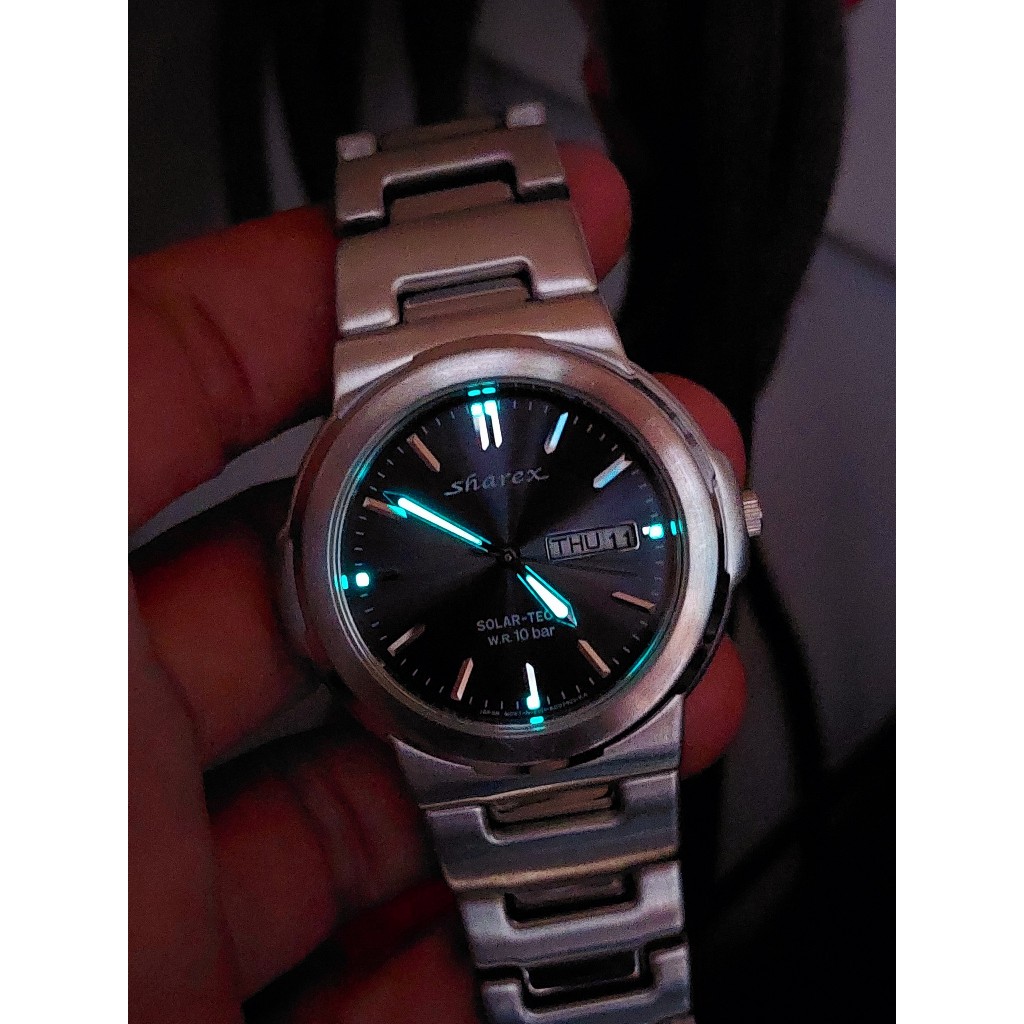 Đồng hồ nam Sharex mặt đen chạy pin hàng Si