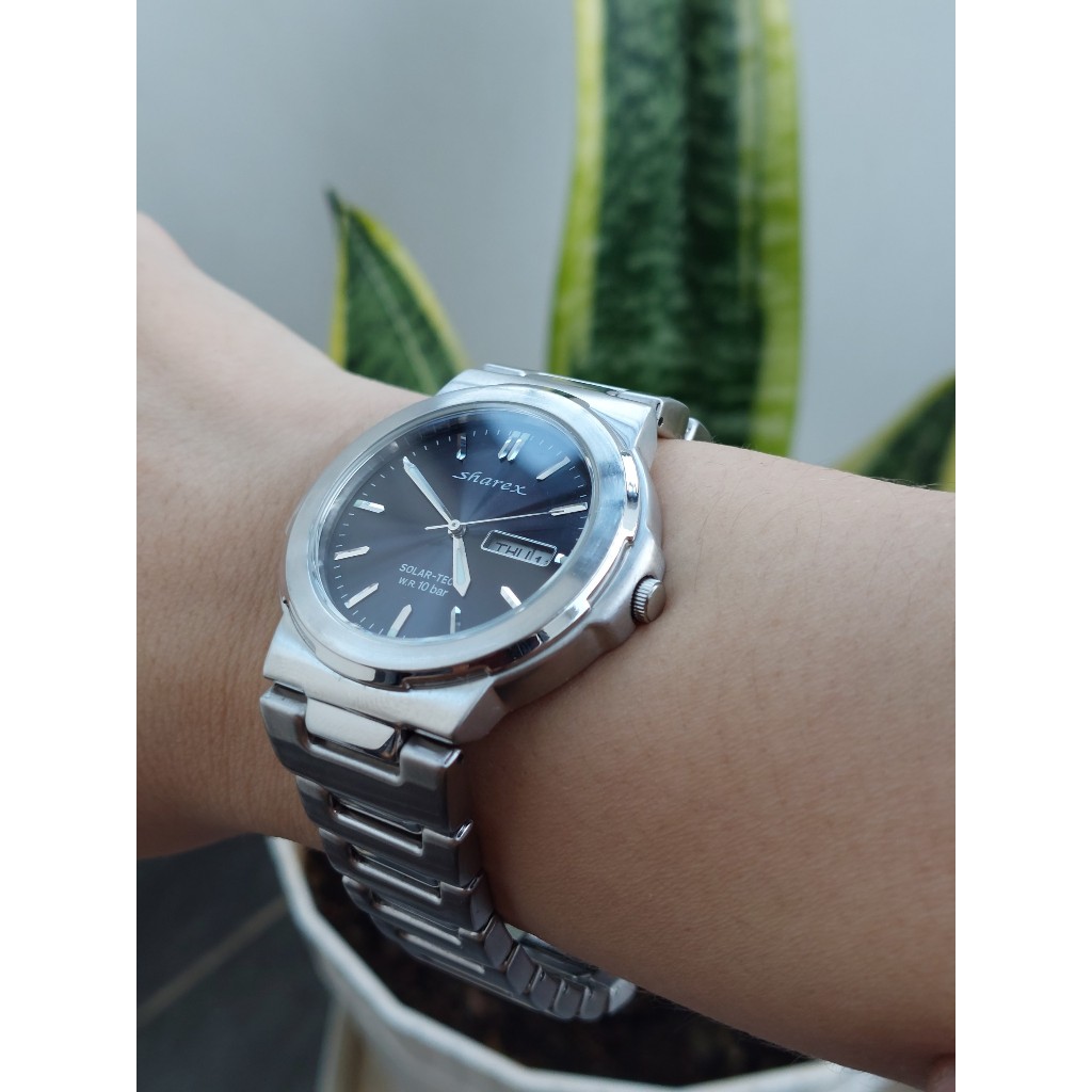 Đồng hồ nam Sharex mặt đen chạy pin hàng Si