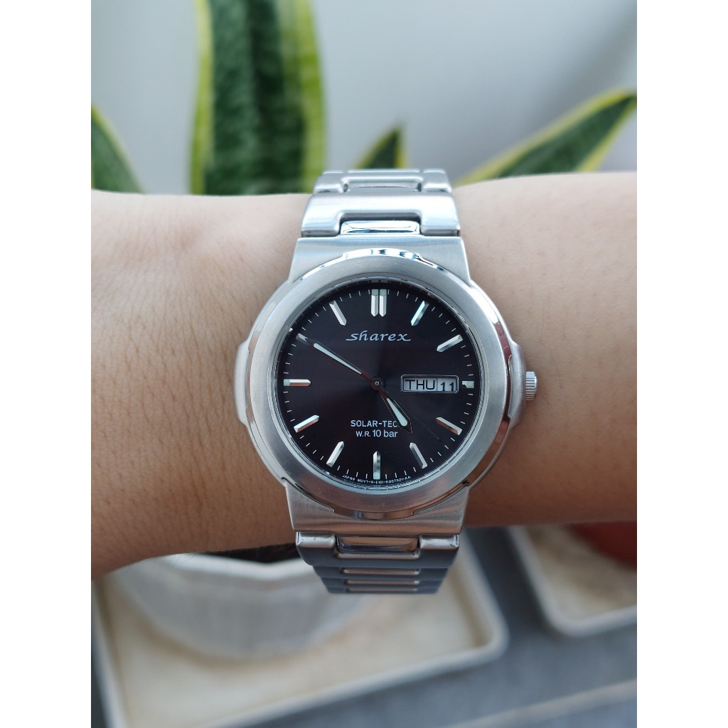 Đồng hồ nam Sharex mặt đen chạy pin hàng Si