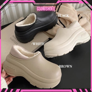 Dép sục lót lông độn đế tăng chiều cao, nhiều màu basic thời trang mùa đông dành cho nữ 2024