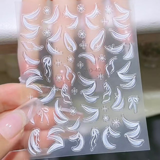 sticker lông vũ trắng