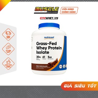 Nutricost grass fed whey protein isolate 5lbs - bổ sung đạm chất lượng cao giúp xây dựng cơ bắp