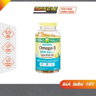 Spring valley omega 3 2000mg - viên uống dầu cá vị chanh bổ sung omega giúp sáng mắt đẹp da