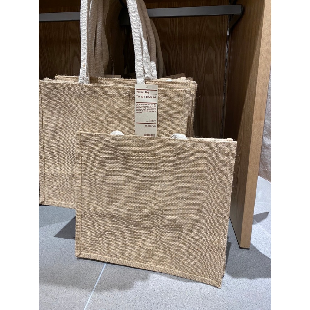 IGOOD - Túi vải tote/ túi sợ đay Muji đựng đồ canvas như hình