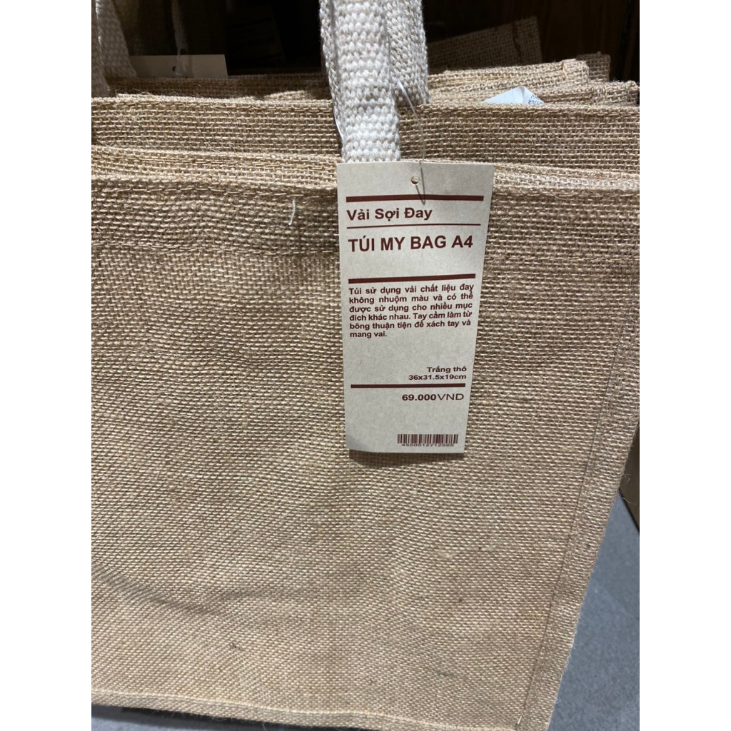 IGOOD - Túi vải tote/ túi sợ đay Muji đựng đồ canvas như hình