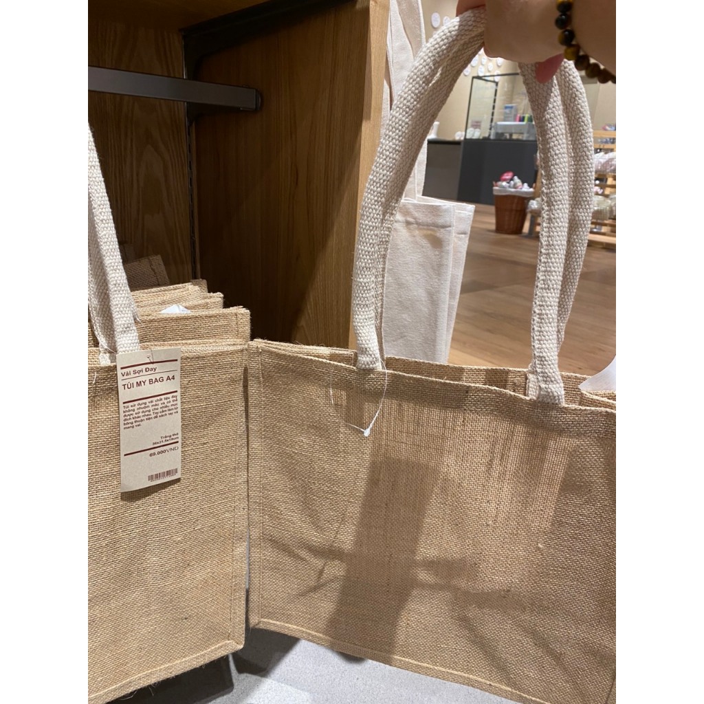 IGOOD - Túi vải tote/ túi sợ đay Muji đựng đồ canvas như hình