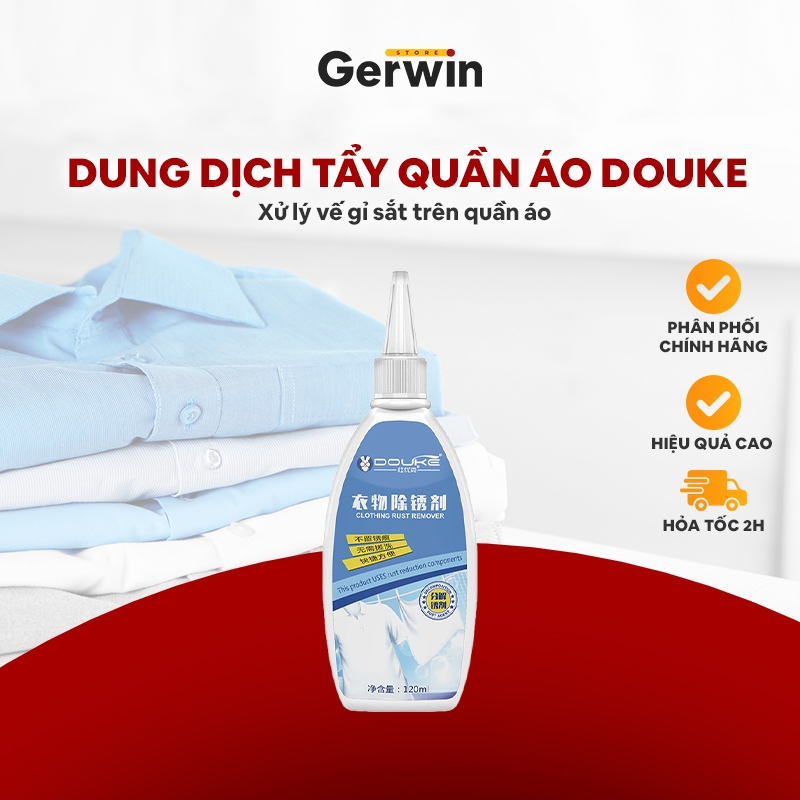 Dung dịch tẩy quần áo Douke Gerwin xử lý vết gỉ sắt trên quần áo 120ml
