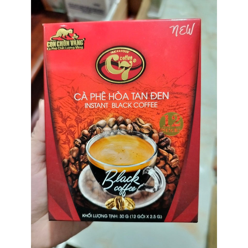 Cà Phê Hòa Tan Không Đường Không Sữa - Con Chồn Vàng C7 Hộp 30gr (12 gói)