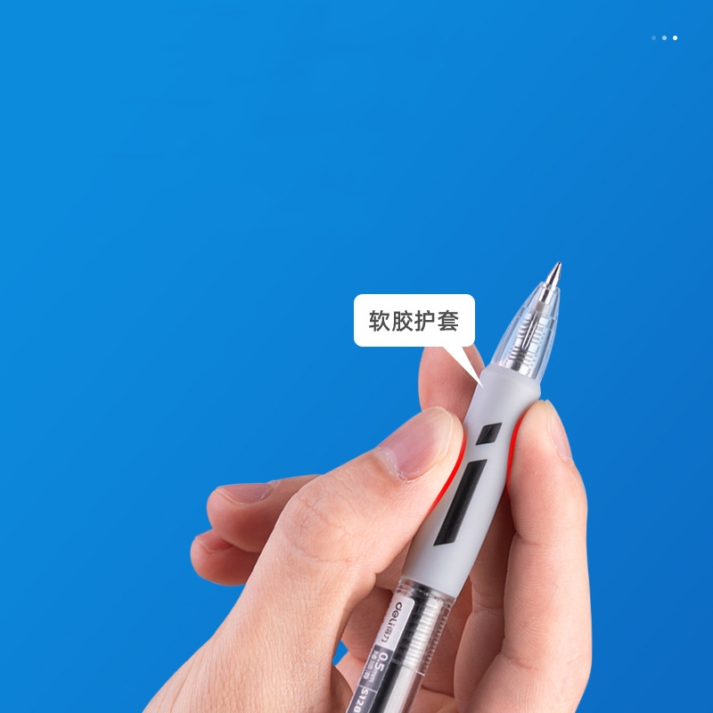 Bút gel Deli S128 ngòi 0,5mm mực đen dùng cho sinh viên văn phòng.