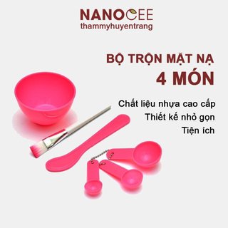 Bộ Bát Trộn Mặt Nạ 4 Món: Bát Trộn, Thìa Trộn, Cọ Quét Mặt Nạ, Thìa Đong Chia Bột