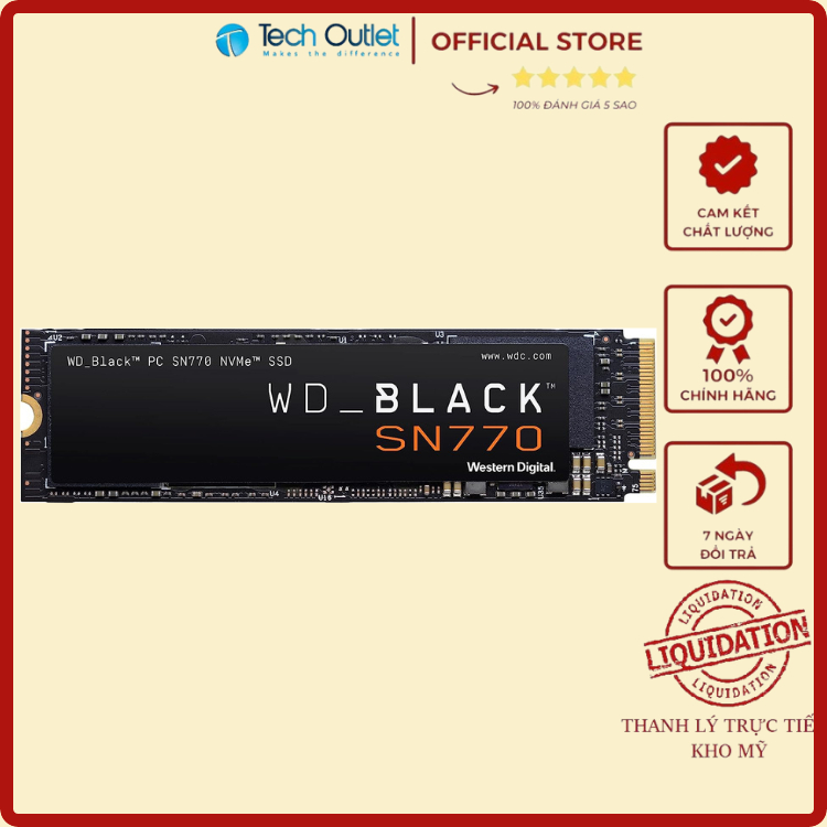 SSD M2 WD BLACK SN770 1Tb NVMe Gen4 x4 PCIe. Ổ cứng 1T SSD WD770 SN 770 Gaming tốc độ cao- Bảo hành 