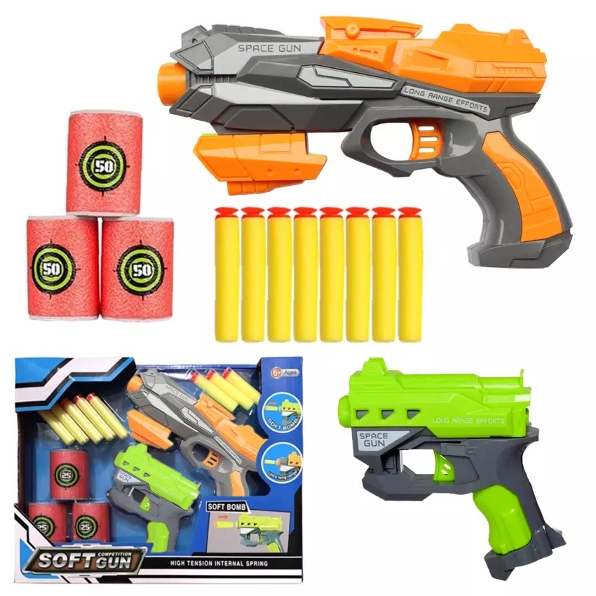 Đồ Chơi Trẻ Em Bắn Xốp Dính Tường Dùng Cơ Kiểu Nerf Cao Cấp An Toàn Nhựa ABS Gía Rẻ Neft