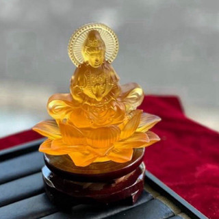 Tượng Phật Quan Âm đá lưu ly 2 mặt cao cấp đặt ô tô