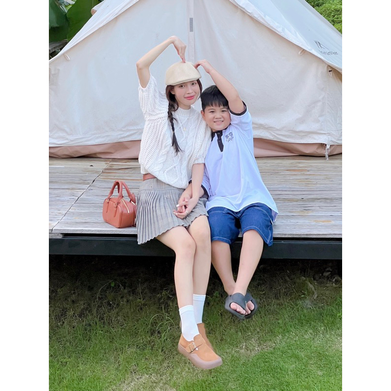 Ruly.studio - Áo len ngắn tay be kem