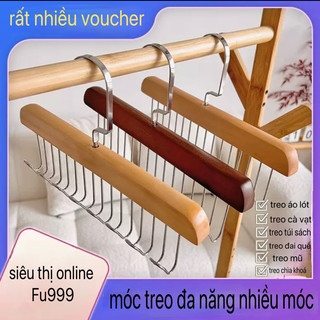 Móc Treo Quần Áo Bằng Gỗ của nữ - Móc áo gỗ có đệm silicon chống trượt ở vai, treo áo hai dây, áo sơ mi