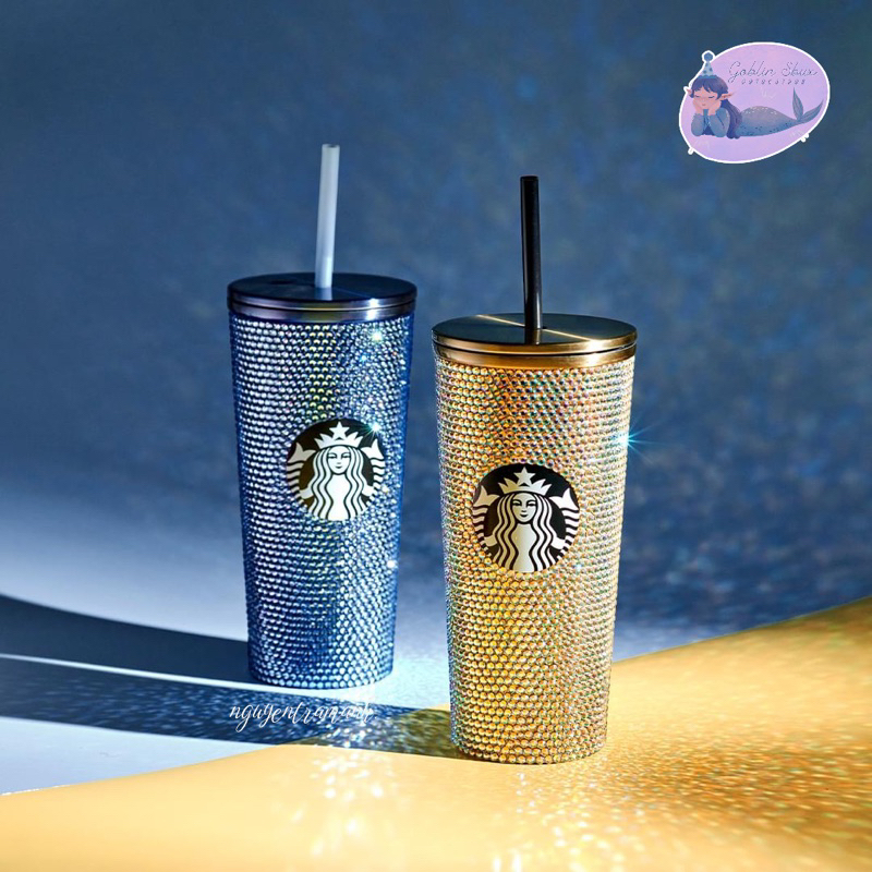 [Authentic Only] STARBUCKS PHILIPPINES LY ĐÍNH ĐÁ GOLD AND AQUAMARINE