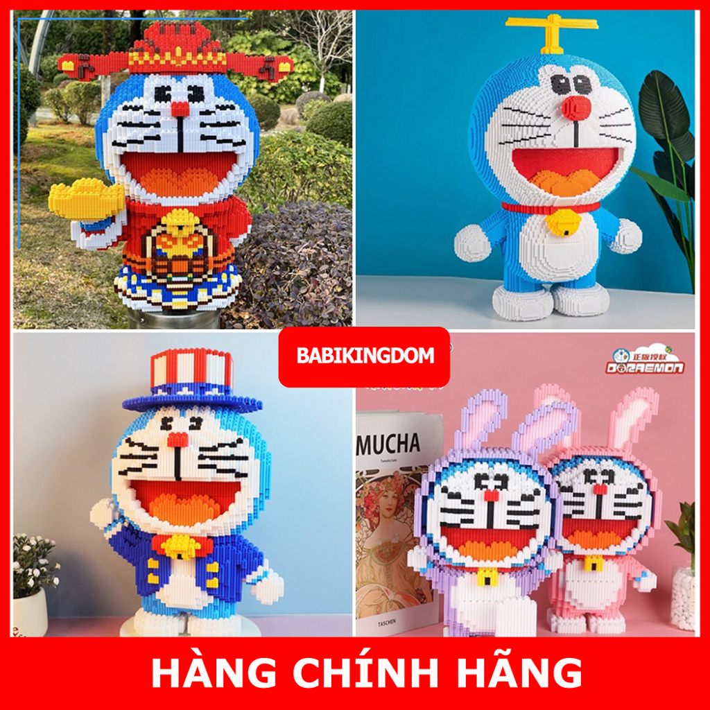 Doraemon 38cm Size LỚN Hapi Toys Mô hình Bearick xếp hình Doremon Thần Tài Cáo Nick Thỏ Judy Đồ tran