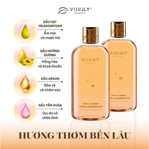 Sữa tắm Dưỡng da hương nước hoa Vi Jully - Clove & Amber 350ML