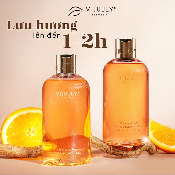 Sữa tắm Dưỡng da hương nước hoa Vi Jully - Clove & Amber 350ML