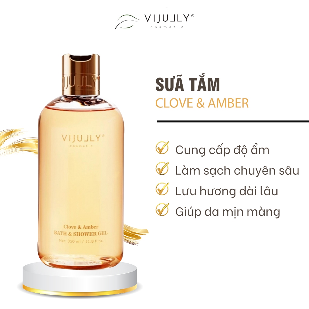 Sữa tắm Dưỡng da hương nước hoa Vi Jully - Clove & Amber 350ML