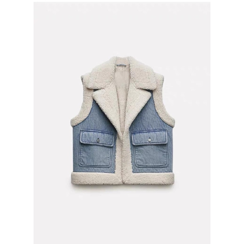 ÁO KHOÁC DENIM GILE LÓT LÔNG CỪU HÀNG XUẤT ZARA