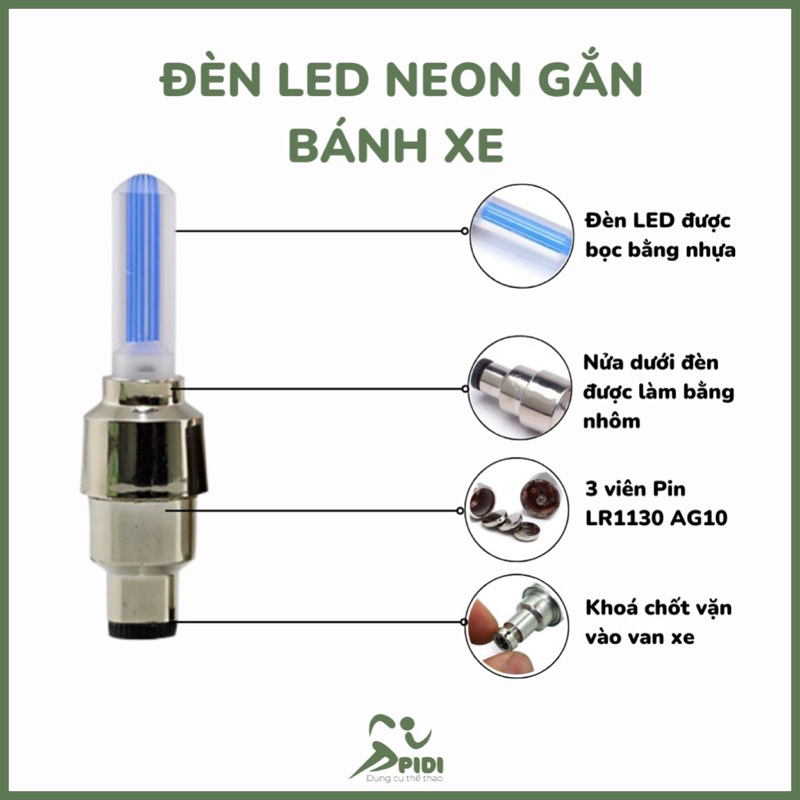 Bộ 2 đèn LED neon gắn bánh xe đạp, xe máy phát sáng độc đáo