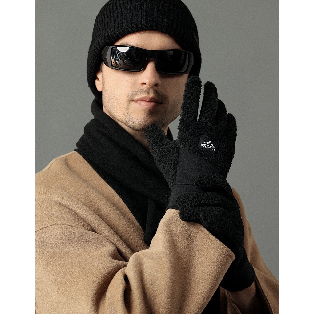 Găng tay cảm ứng nam nữ unisex chất len lót nỉ lông cừu cao cấp Golovejoy DY54