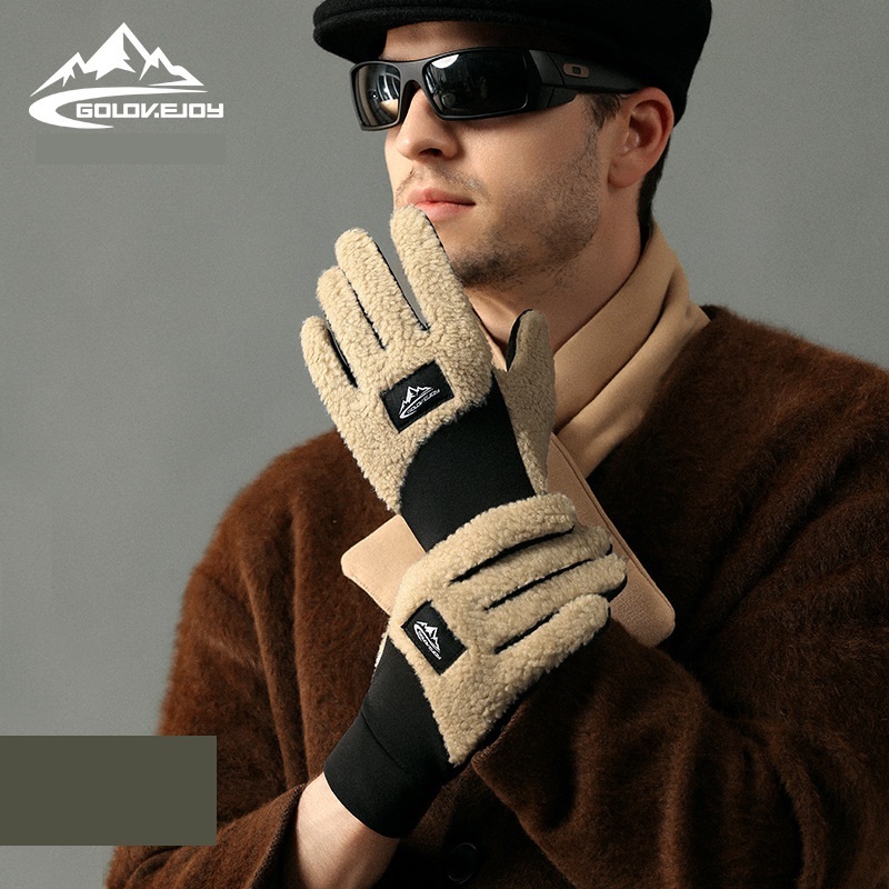 Găng tay cảm ứng nam nữ unisex chất len lót nỉ lông cừu cao cấp Golovejoy DY54