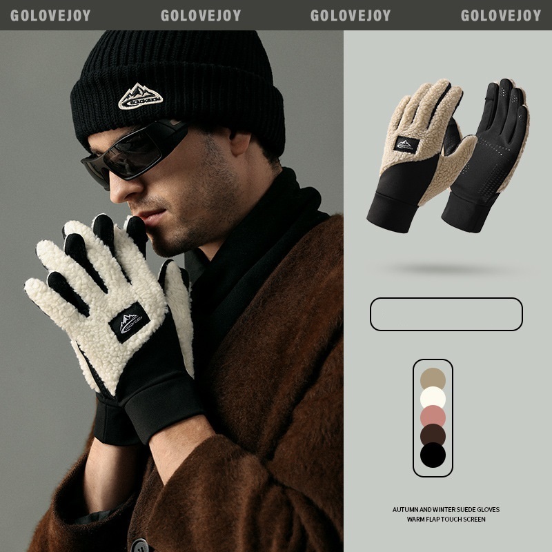 Găng tay cảm ứng nam nữ unisex chất len lót nỉ lông cừu cao cấp Golovejoy DY54