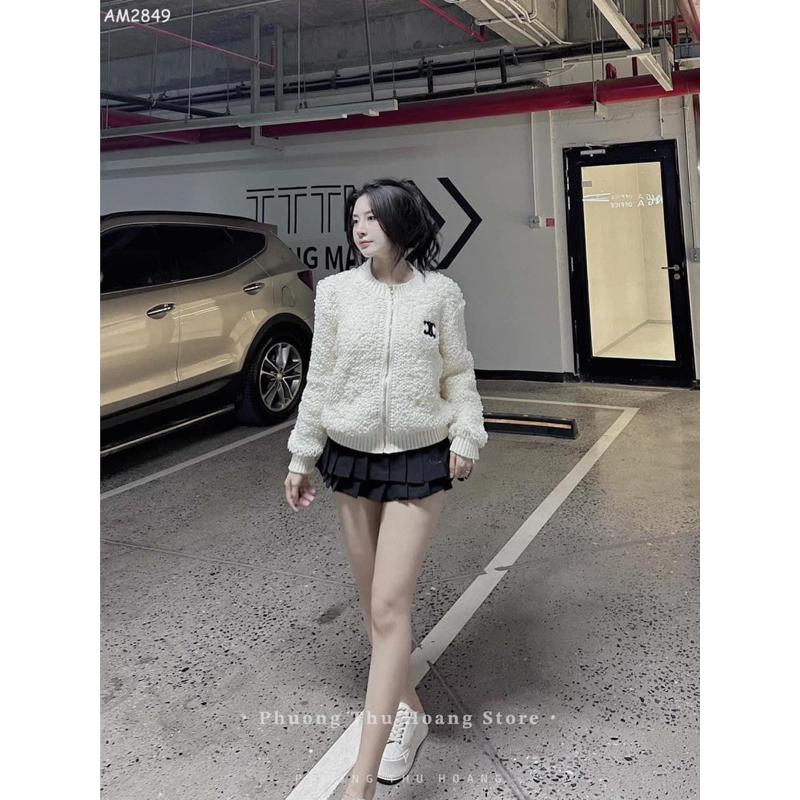 Áo Khoác Len Lông Nữ, Áo Khoác Cadigan Nữ Thêu Chữ X. Hàng Vải  Len Dày Dặn Loại 1 Có ảnh thật