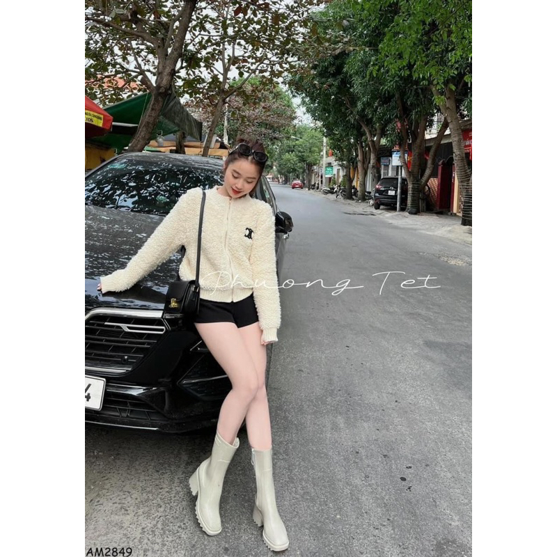 Áo Khoác Len Lông Nữ, Áo Khoác Cadigan Nữ Thêu Chữ X. Hàng Vải  Len Dày Dặn Loại 1 Có ảnh thật