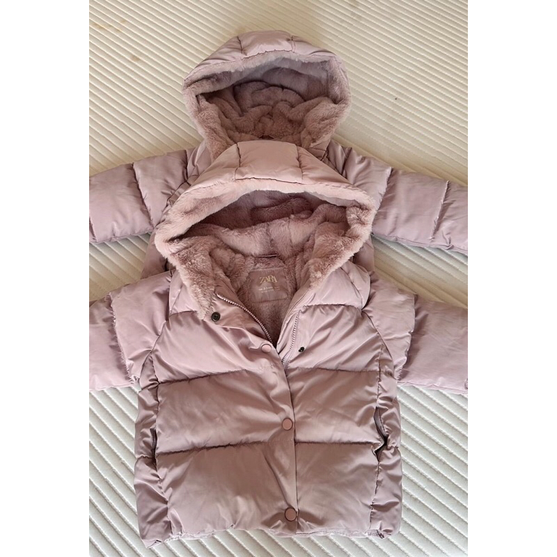 Áo phao Zara hồng bé gái