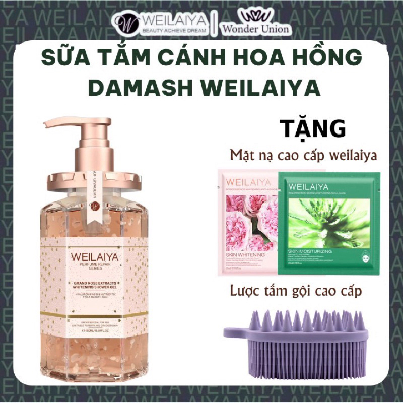 Sữa Tắm Hoa hồng Weilaiya hương nước hoa mê đắm, làm sạch cấp ẩm cho da