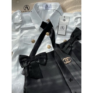Quần short tafta 𝐀𝐒𝐇𝐘𝐋𝐄𝐘 đính nơ hai bên