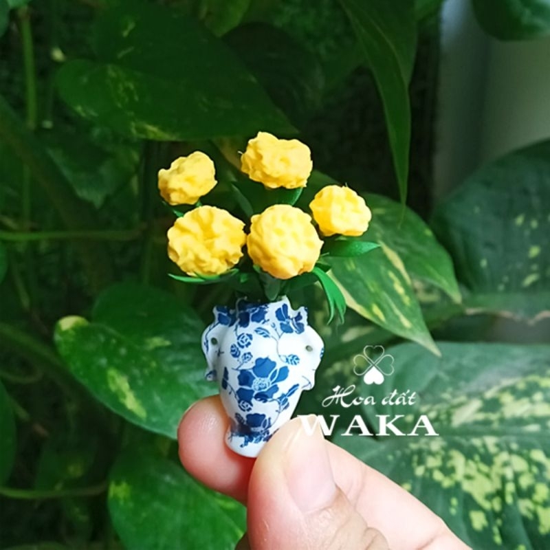 Set Tết-Mô Hình Chậu Cúc Vạn Thọ 1/12