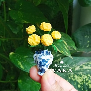 Set Tết-Mô Hình Chậu Cúc Vạn Thọ 1/12